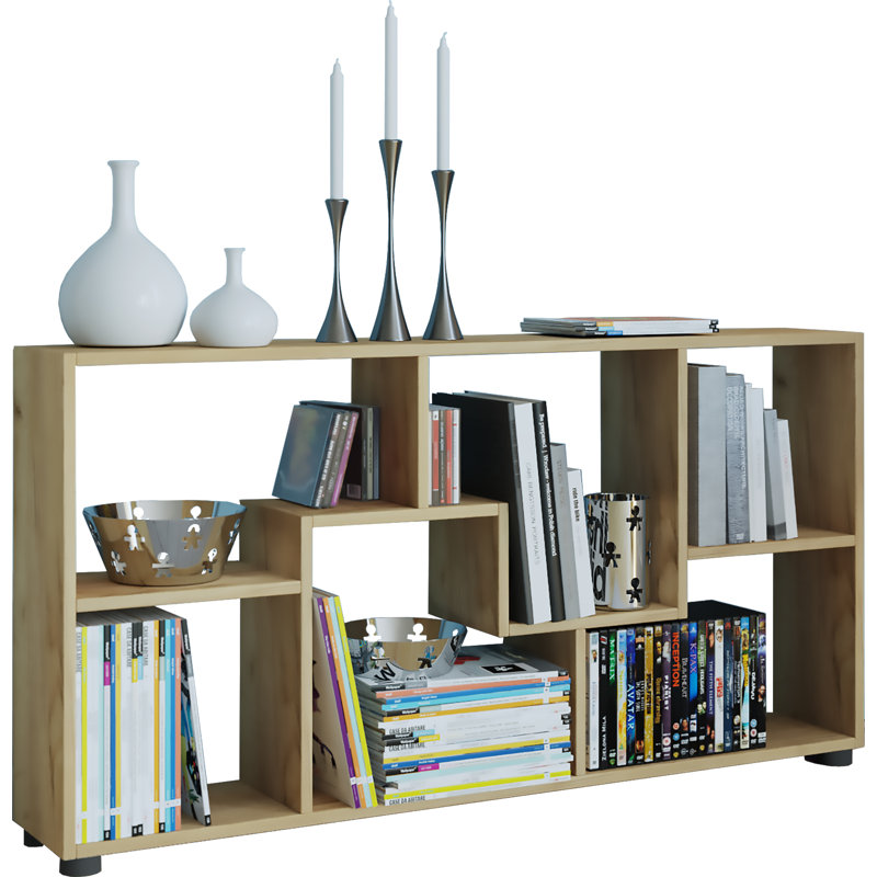 Sayida 62cm H x 117cm W Bookcase, Brown, white and pink