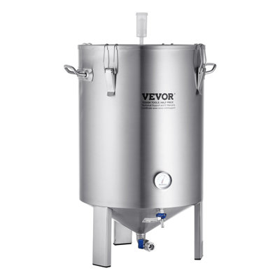 Bouilloire en acier inoxydable 304, fermenteur à bière 16 gallons, fermenteur à seau de brassage pour la brasserie, fournitures de brassage à la maison avec base, marmite de bouilloire avec couvercle, poignée, valve, robinet, thermomètre
