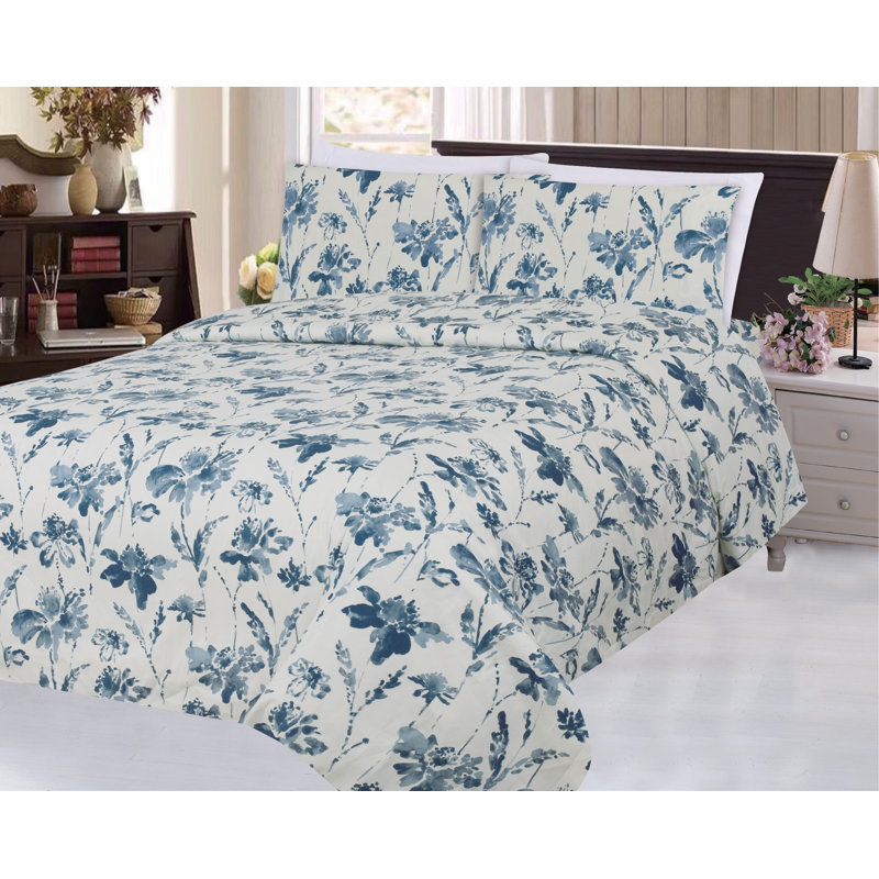 Ensemble de draps en rayonne de polyester à motif floral de bambou Bamboo Living, Très grand