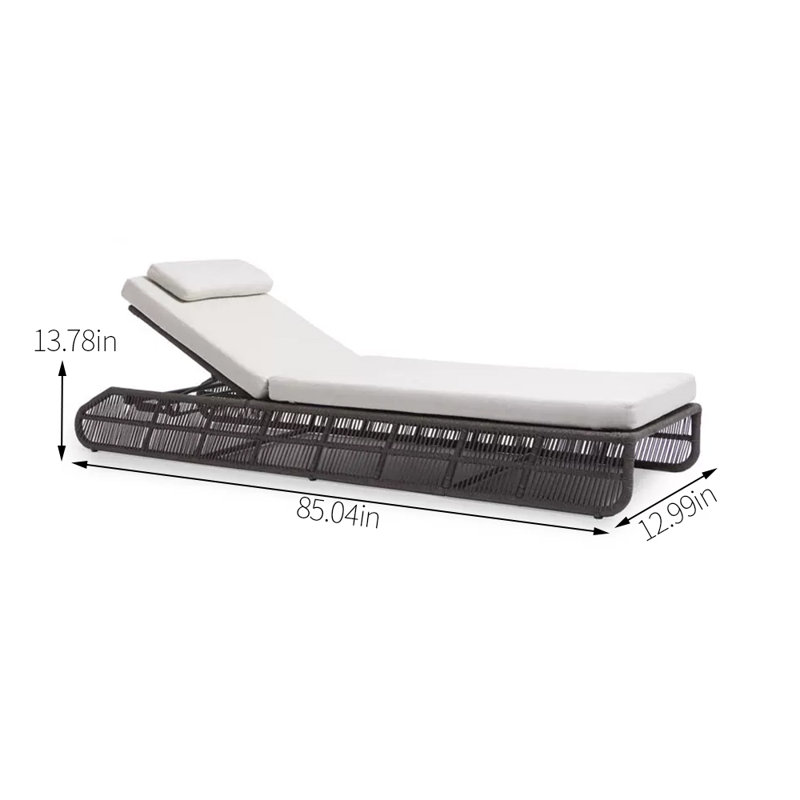 Chaise longue d'extérieur en tissu Smajo