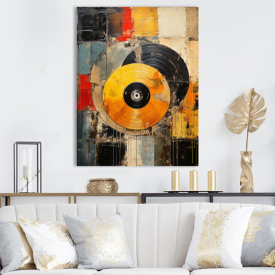 Vinyle coloré rétro I sur toile
