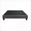 Structure de lit plateforme en bois pour grand lit, revêtement en lin gris foncé, compatible avec une tête de lit