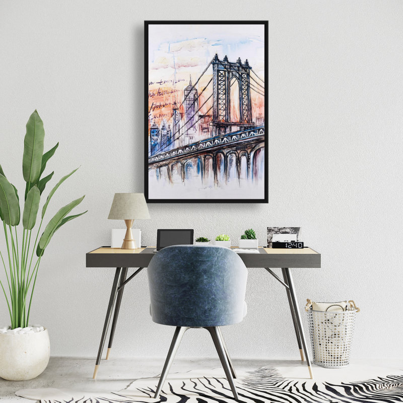 "Croquis de pont avec un message écrit à la main"