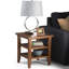 Table de bout transitionnelle en bois massif de 19 po avec 2 tablettes ouvertes Acadian-1063236904-944659078