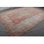 Tapis turc rétro Oushak rétro rouge discret tissé à la main