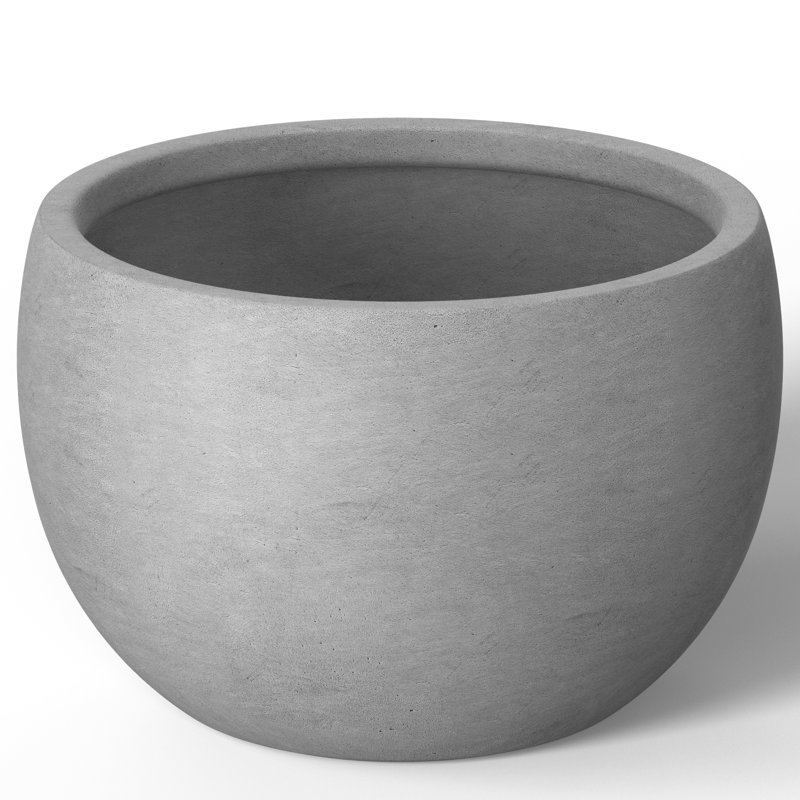 Pot à fleurs en ciment Highwoods, H 13 po x l 19 po x P 19 po, Gris neutre