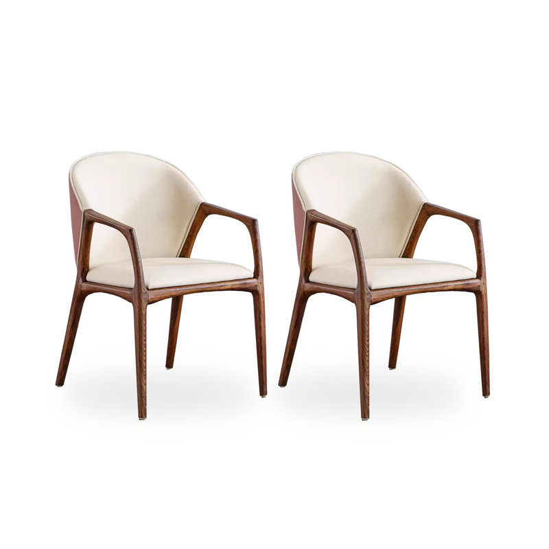 Chaise moderne et simple en bois massif à dossier ébène