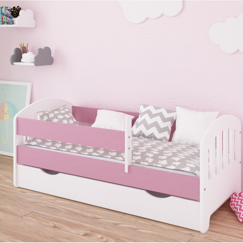 Larkin Cabin Bed with Storage Included, Pink, European Toddler (80 x 160 cm)