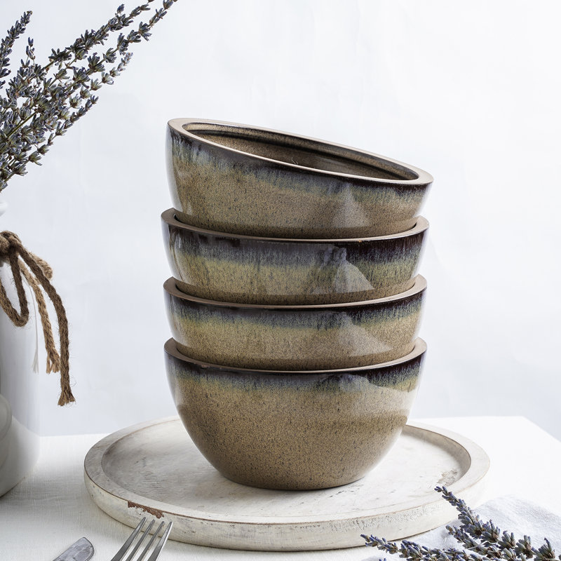 Stone Lain Tina 4-Piece Bowl Set Stoneware, Green