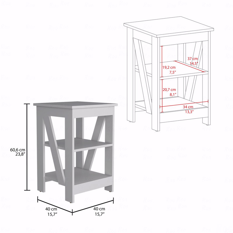 Table de bout, table d'appoint, table de chevet, tablette de rangement à 3 niveaux, table de canapé pour les petits espaces