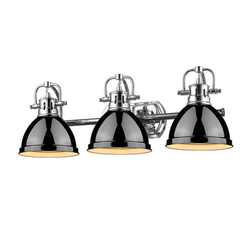 Drakeford Dimmable Vanity Light, Chrome, Black