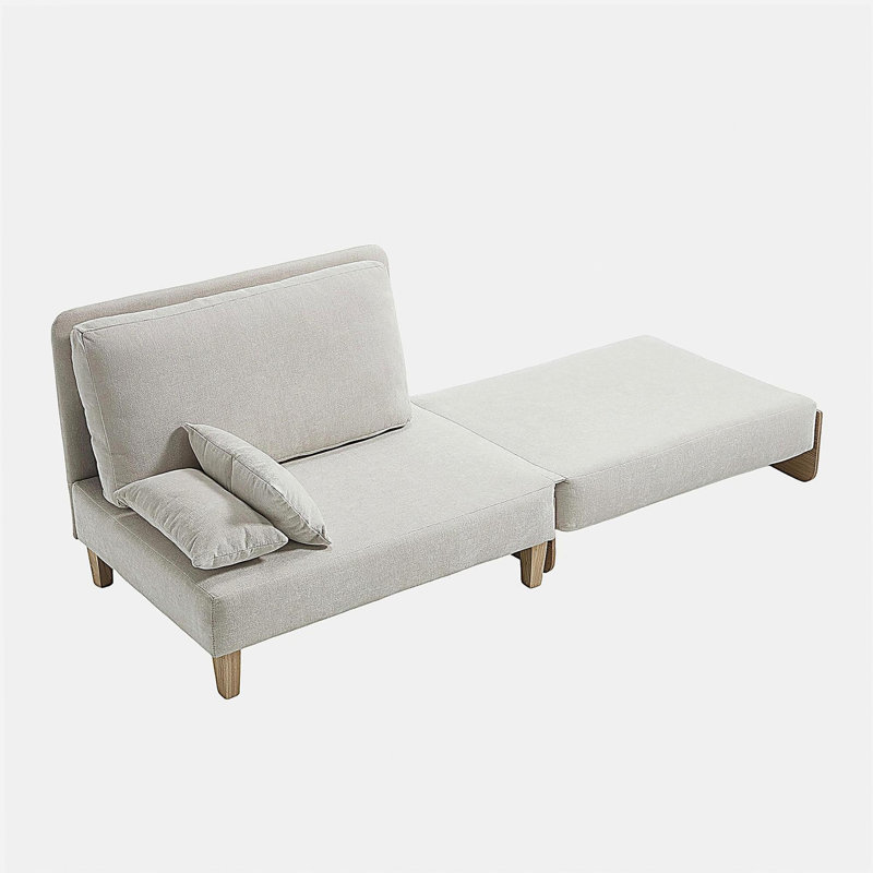Foldable sofa bed recliner, 3-in-1 convertible sleeper, mid-century modern decor, suitable for small spaces, with three pillows, can be placed in the bedroom study room guest