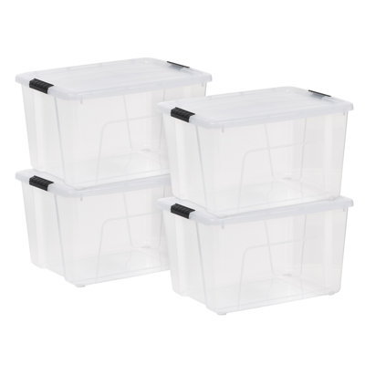 IRIS 60 Qt./15 Gal. Boîtes de rangement en plastique avec couvercles transparents