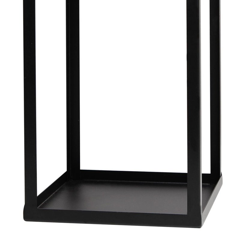 Lantern Modern 15.8''H Battery Powered Integrated LED Outdoor Lantern w/ LED Timer Candles