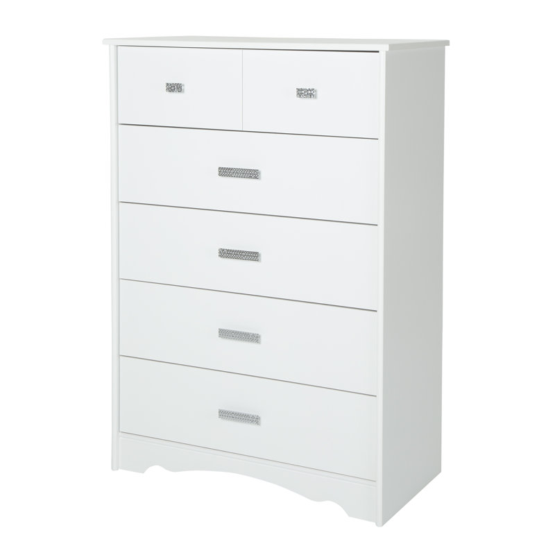 Commode 5 tiroirs Tiara, Blanc / pas robuste