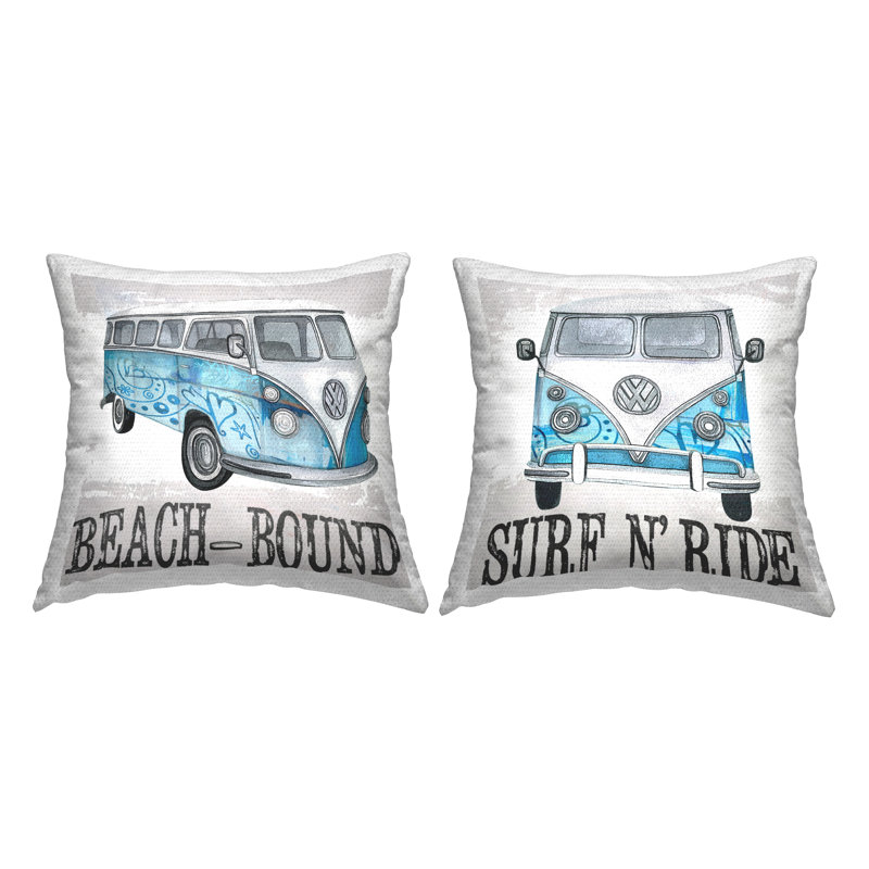 Ensemble de coussins d'extérieur à imprimé plage 2 pièces Summer Bound par Karen Smith