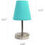 Lampe de table WHT Mini Basic Nickel sable avec abat-jour en tissu, blanc-95997542