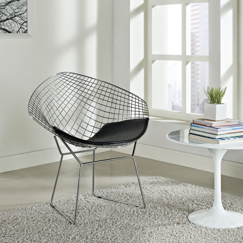 Fauteuil Modway argent / diamant noir