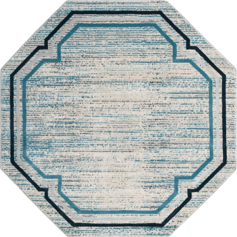 Chevron Indoor Rug, Octagon 6'
