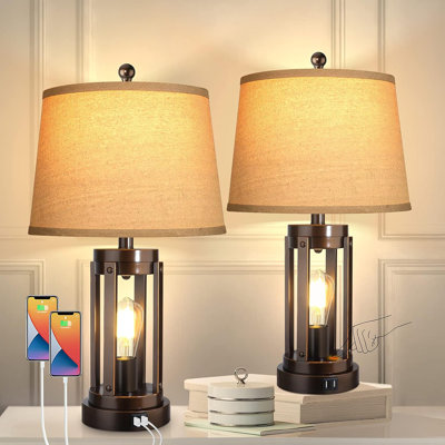 Lampe de table USB en métal Ailisha