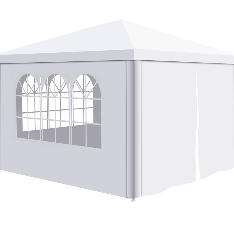 Outdoor Wedding Tent 10x10 Ft - With Transparent Windows For Natural Shower Canopy 4 Removable Walls Privacy, White