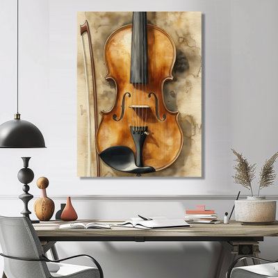 Violin in Brown I - Musical Metal Decor