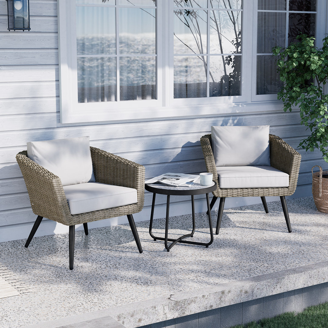 Ridgeland 2 - Person Patio Conversation Sets with Cushions Bayou Breeze