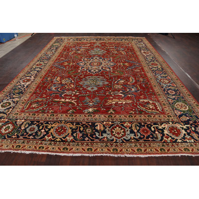 One-of-a-Kind 8'9" X 12' New Age Wool Area Rug in Rust