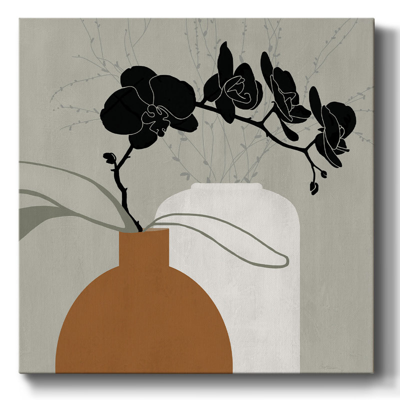 Orchidée sur toile, H 8 po x l 8 po x P 1,5 po