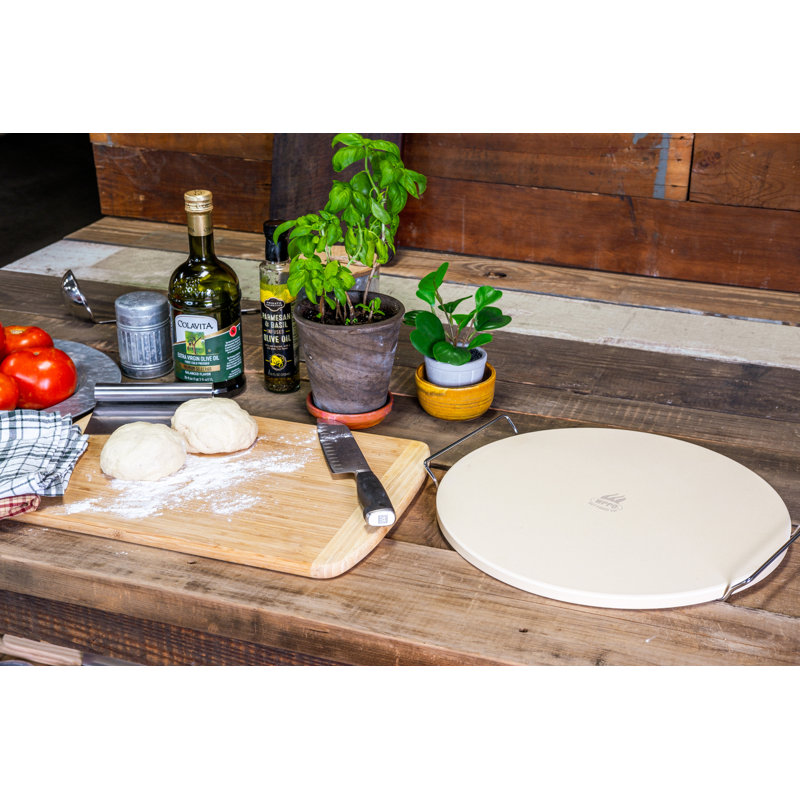 15" Premium Pizza Baking Stone with Handles