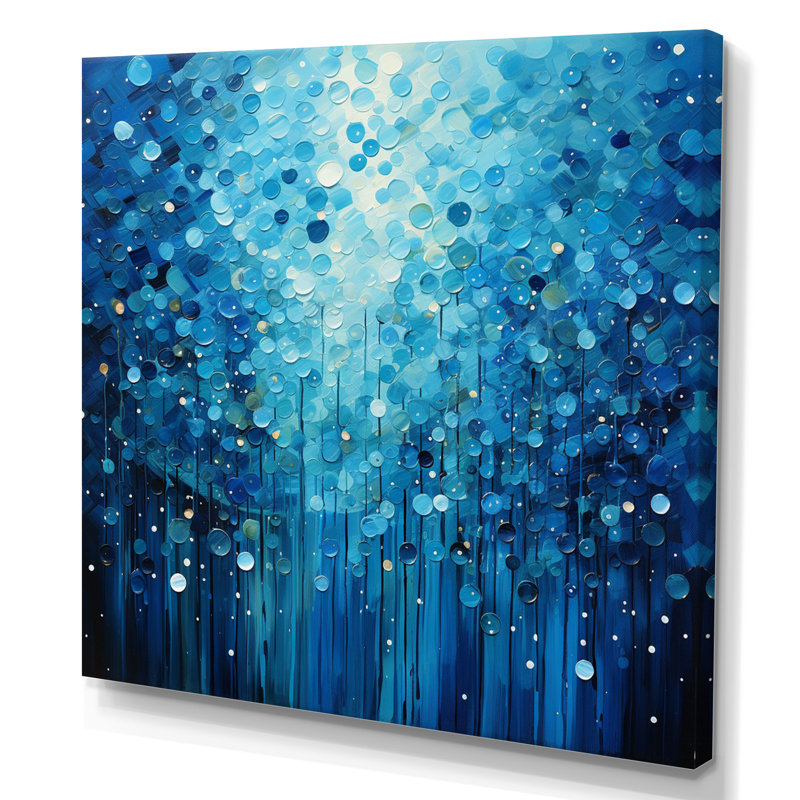 Azure Symphony III - Abstract Landscape Canvas Prints, H 16 po x l 16 po x P 1 po, Toile tendue