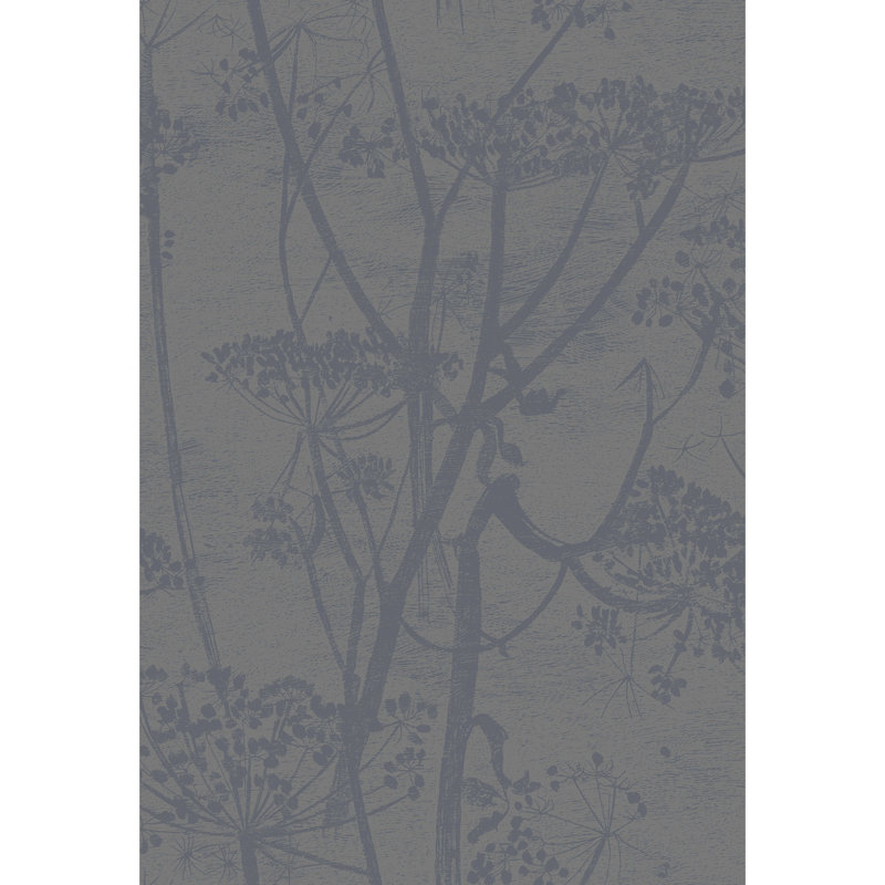 Cow Parsley Floral Wallpaper Roll, Gilver/Black