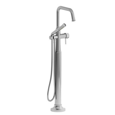Momenti Single Hole Floor Mount Tub Filler Trim with U-Spout