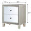 Table de chevet champagne pour chambre à coucher - 2 tiroirs, miroir, 2 esthétiques doublées de feutre