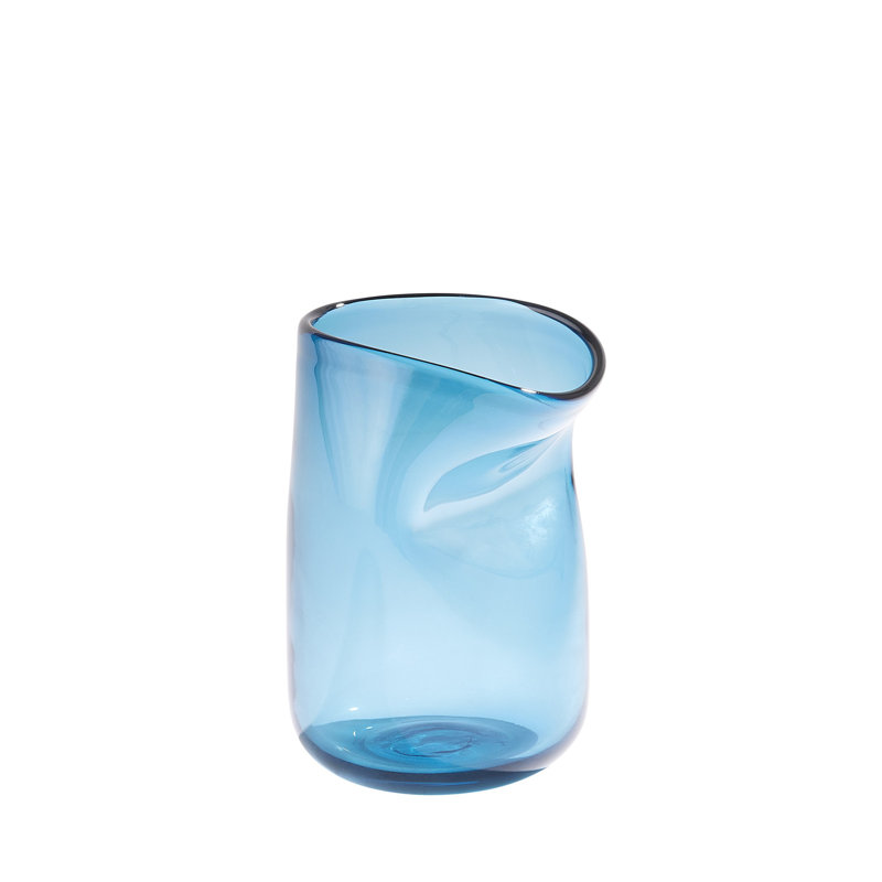 Contour Vase, 9" H x 7" W x 6" D, Blue