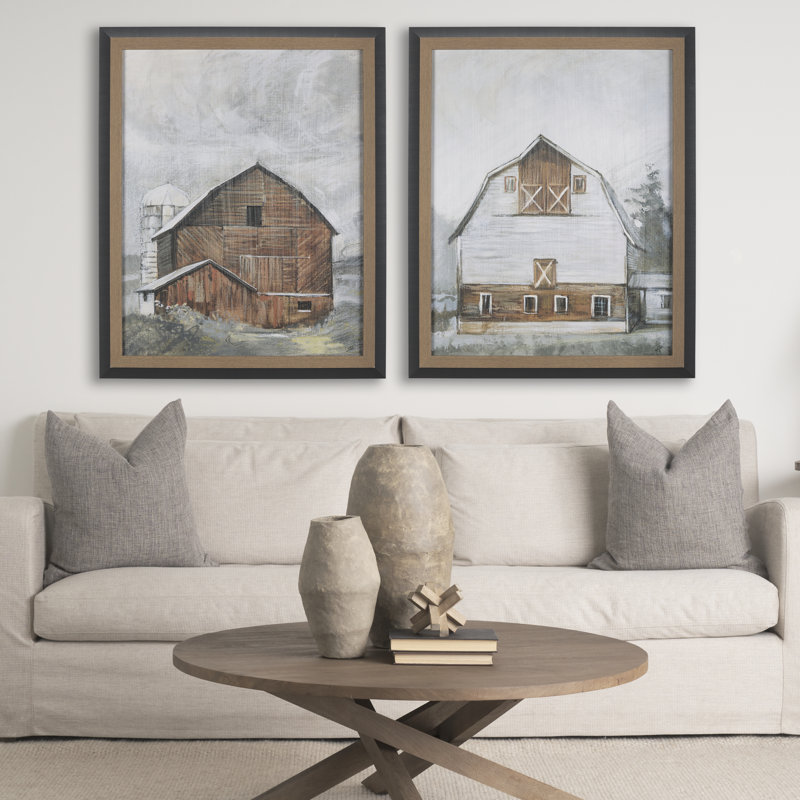 Old Barn I a Hand Embelished Textured Framed Art Print