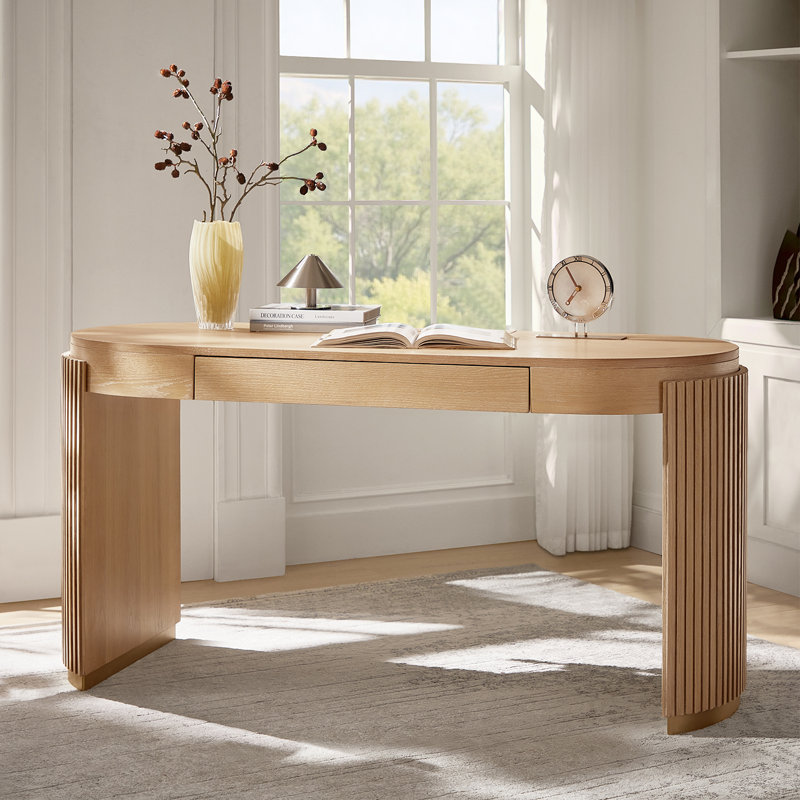 Bureau d'écriture cannelé l 60 po Kaybri, Oak