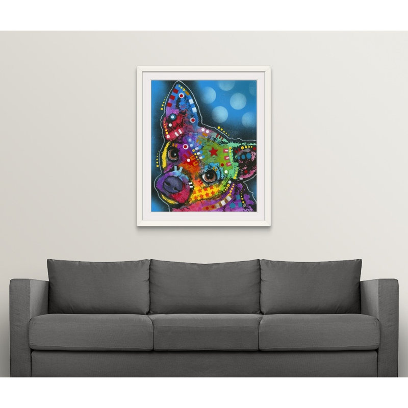 « pop chihuahua », reproduction, H 38 po x l 32 po x P 1 po, Cadre blanc