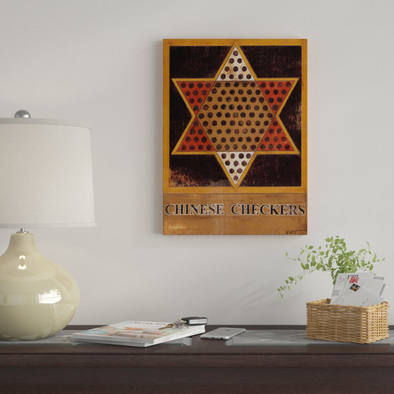 « chinoise checkers », reproduction d’impression sur toile tendue, H 19 po x l 14 po x P 2 po