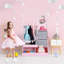 Kids Wardrobe Closet With Mirror, Girl Dress Up Storage, Open Hanging Costume Organizer Costume Wardrobe for Kids Pretend Storage Closet, Pink-1770092414