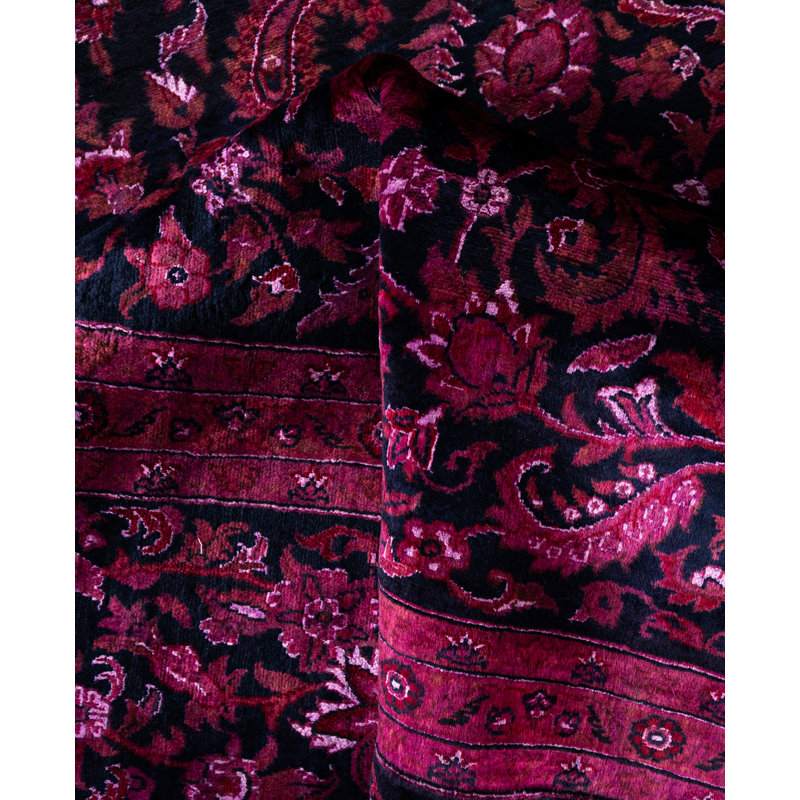 Overdyed Hand-Knotted Wool Modern-Contemporary Purple Area Rug 8' 0" x 9' 9"