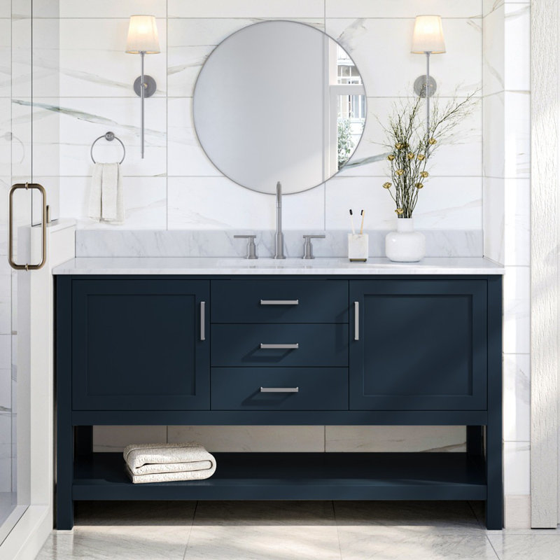 Ensemble de meuble-lavabo simple 61 po Abby, Bleu minuit