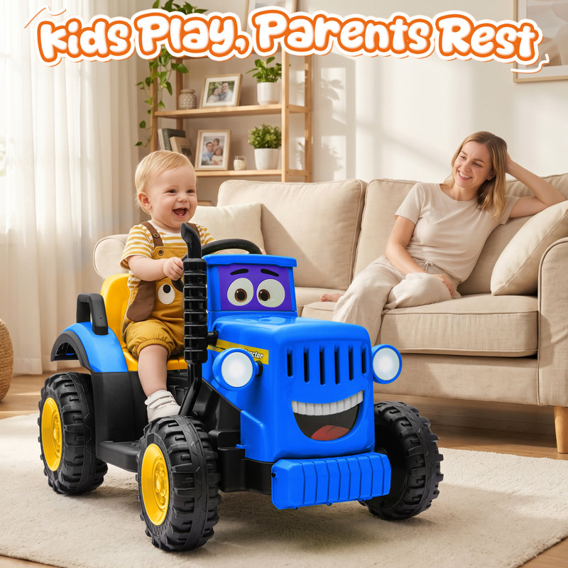Voiture-jouet pour enfants avec volant, roues durables et conception stable pour le jeu intérieur et extérieur, Bleu