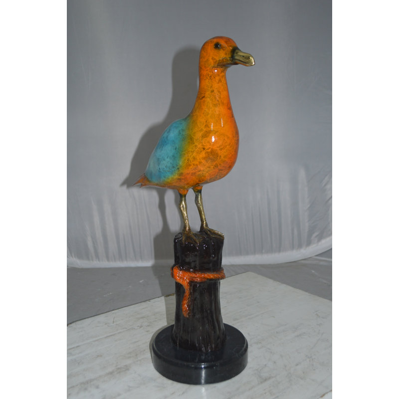 Statue en bronze d'oiseau sur arbre Esther - Taille: L 9 po x l 18 po x H 22 po.
