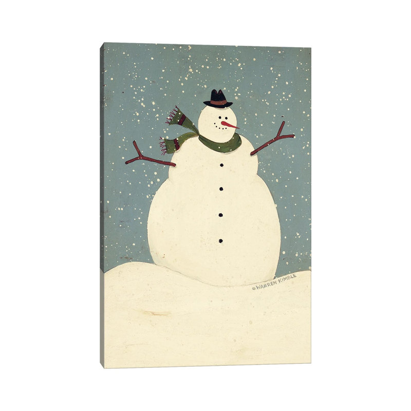 Snowman - Wall Art Print - Wrapped Canvas
