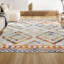 Tapis ivoire / bleu / orange Amir Moroccan Beni Souk-2111709171