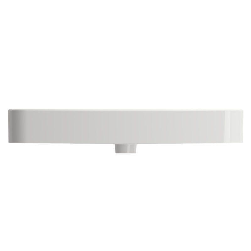 BOCCHI Parma 19.69'' Fireclay Rectangular Bathroom Sink with Overflow, White, Single-Hole
