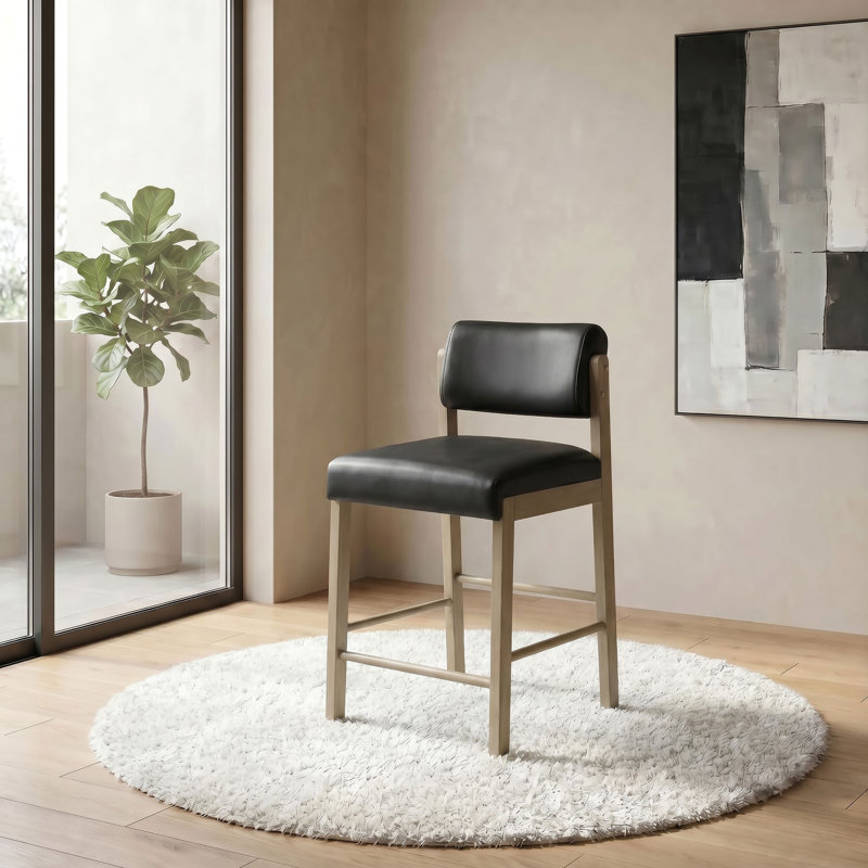 Chaise à hauteur de comptoir Kehoe, Chêne naturel