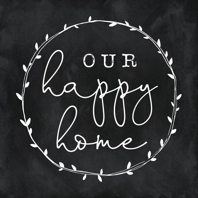 Our Happy Home Wreath - Wrapped Canvas Print, 122cm H x 122cm W x 3.8cm D