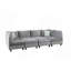Sectional Sofa, 120" Modular Sectional Sofa, 8-Piece Grey Velvet, Modern Configurable Layout